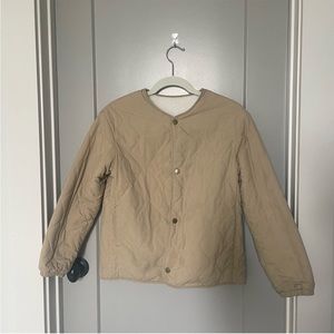 Uniqlo Tan reversible quilted and fleece jacket